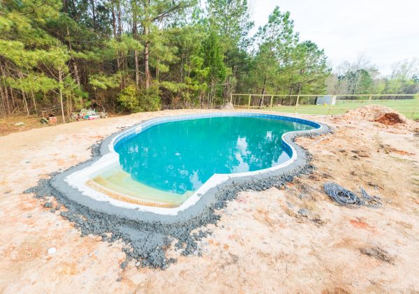 Pool Landscape Leveling in Ooltewah